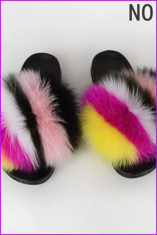 {5-7 days wait for make} New Color Fox Fur Slides F639