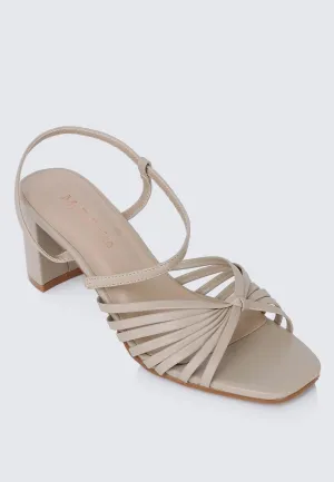 Alma Comfy Heels In Almond