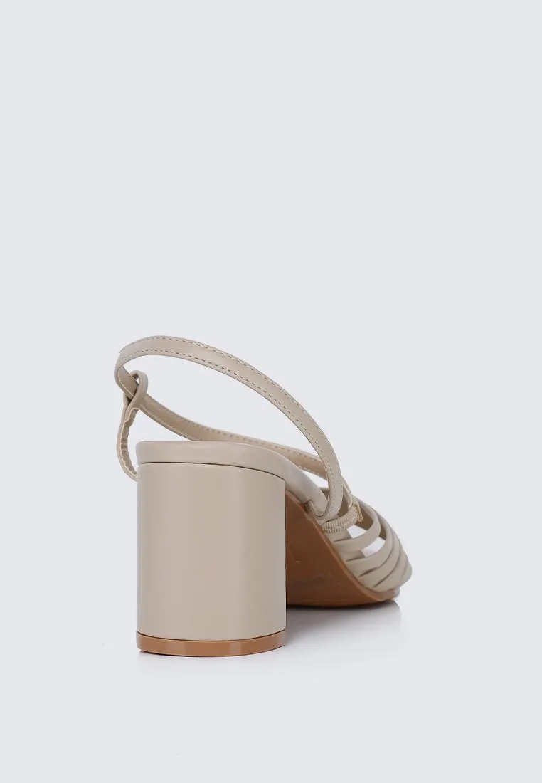 Alma Comfy Heels In Almond