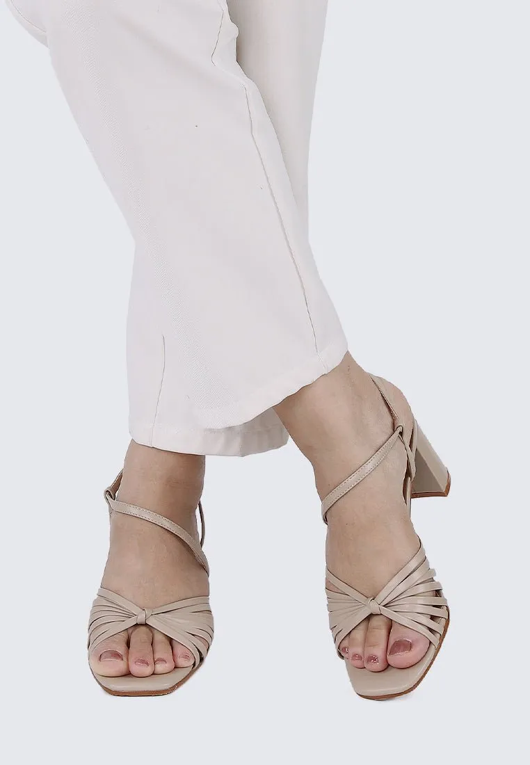 Alma Comfy Heels In Almond