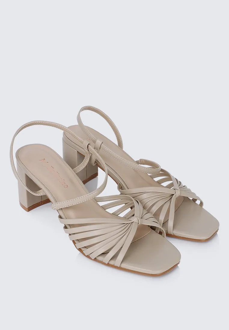 Alma Comfy Heels In Almond