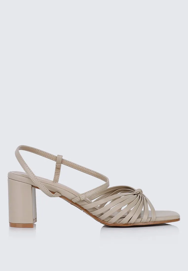 Alma Comfy Heels In Almond