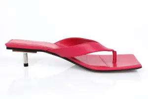 BALENCIAGA SQUARE TOE LEATHER THONG SANDAL