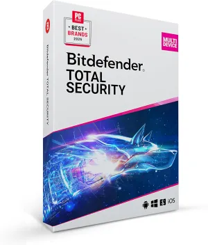 Bitdefender Total Security 2025  Complete Antivirus and Internet Security Suite  5 Devices | 1 Year Subscription | PC/Mac | Activation Code by Mail