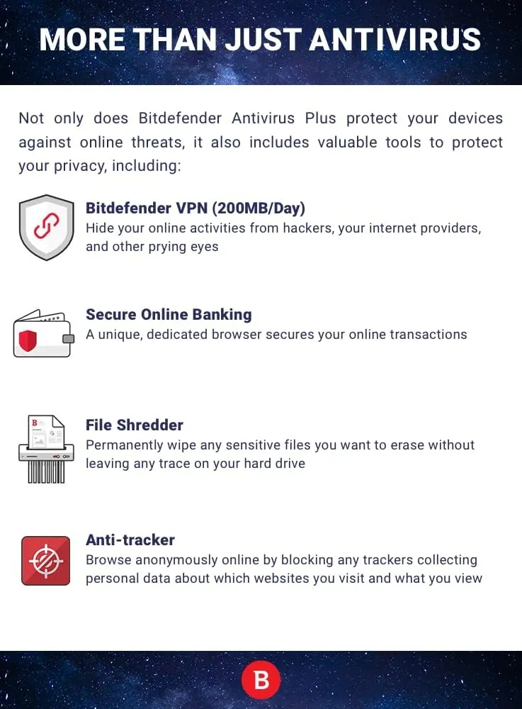 Bitdefender Total Security 2025  Complete Antivirus and Internet Security Suite  5 Devices | 1 Year Subscription | PC/Mac | Activation Code by Mail