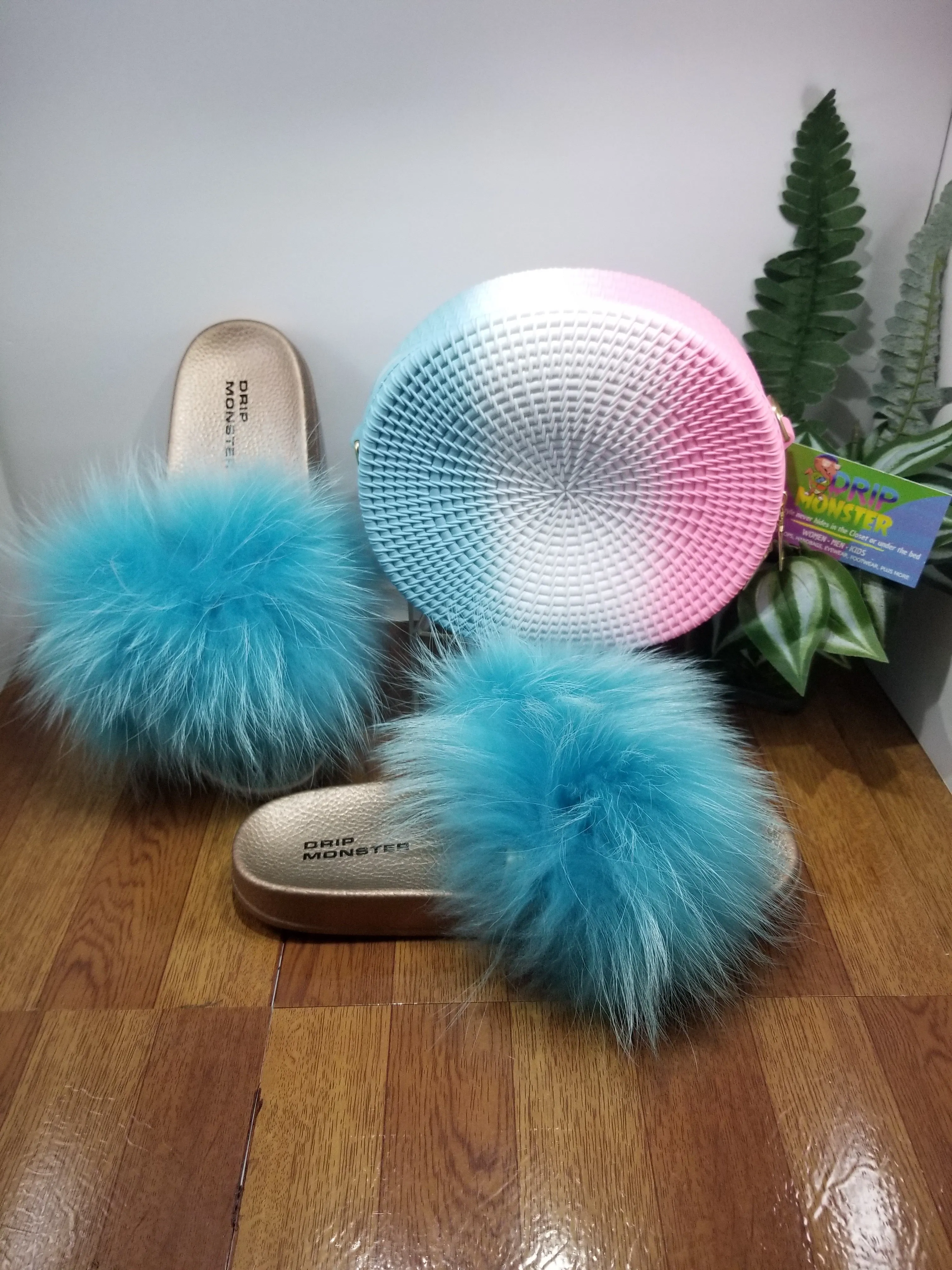 “Blue Sky’s” Womens Fluffy Fur Slippers