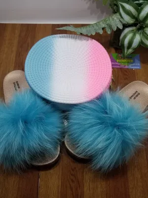 “Blue Sky’s” Womens Fluffy Fur Slippers