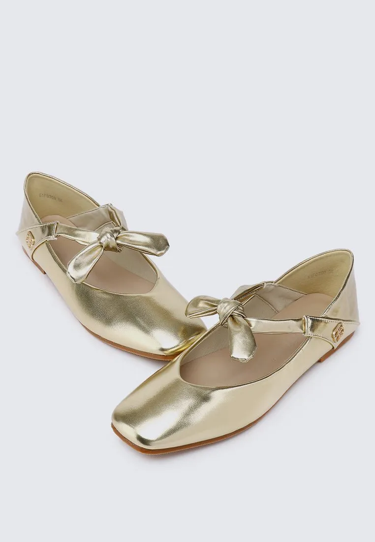 Brenee Comfy Ballerina In Gold