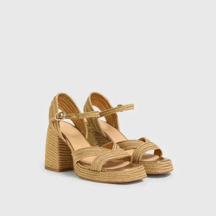 Castañer Valle Gold Platform Sandal