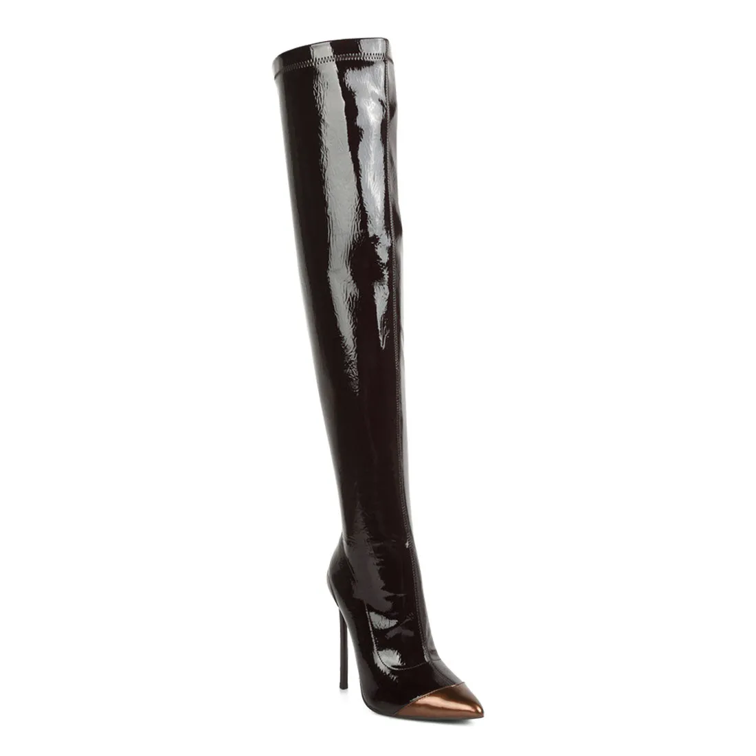 Chimes High Heel Patent Long Boots