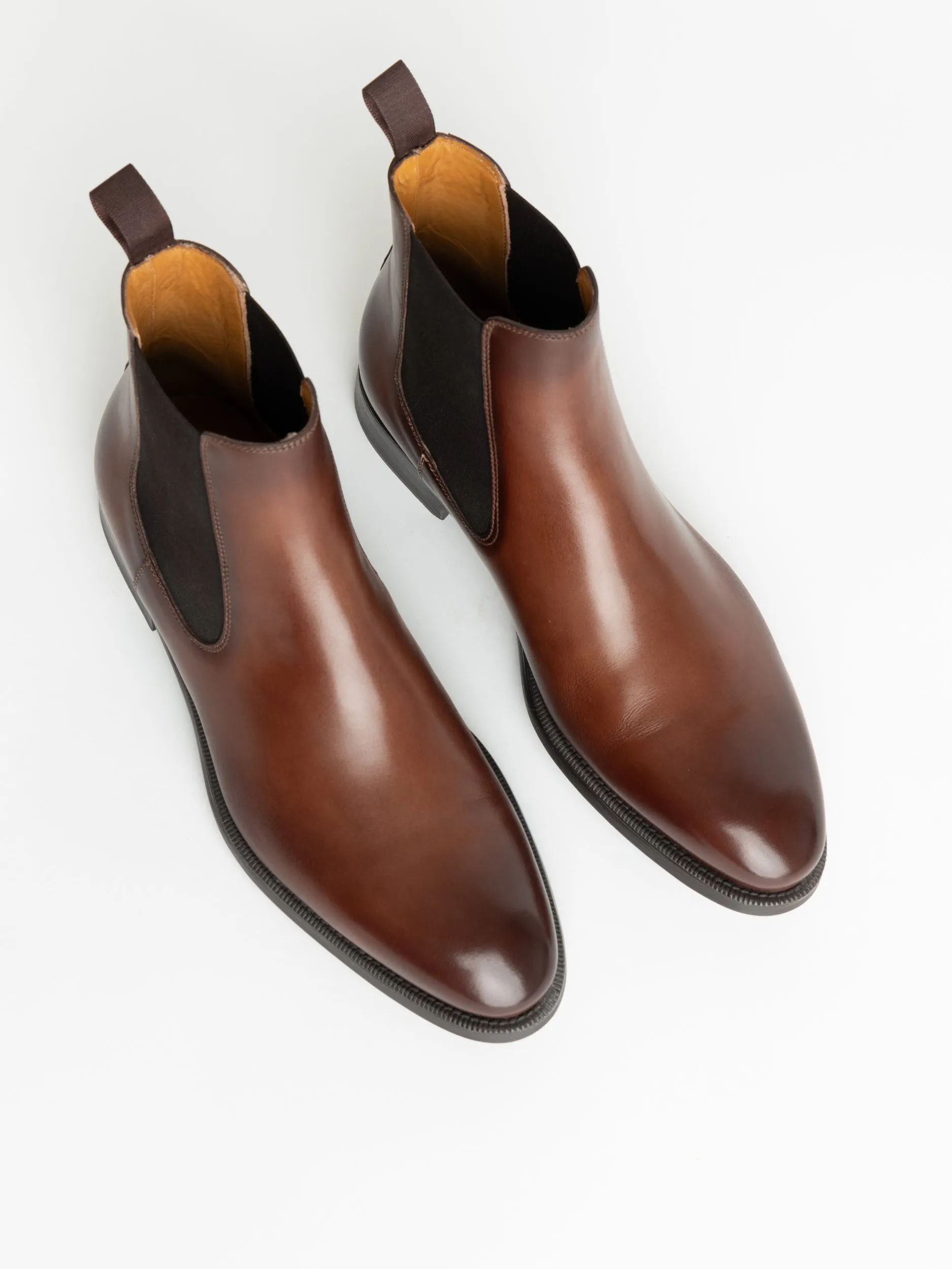 Cognac Brown Leather Hanson Chelsea Boot
