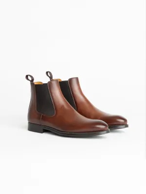 Cognac Brown Leather Hanson Chelsea Boot