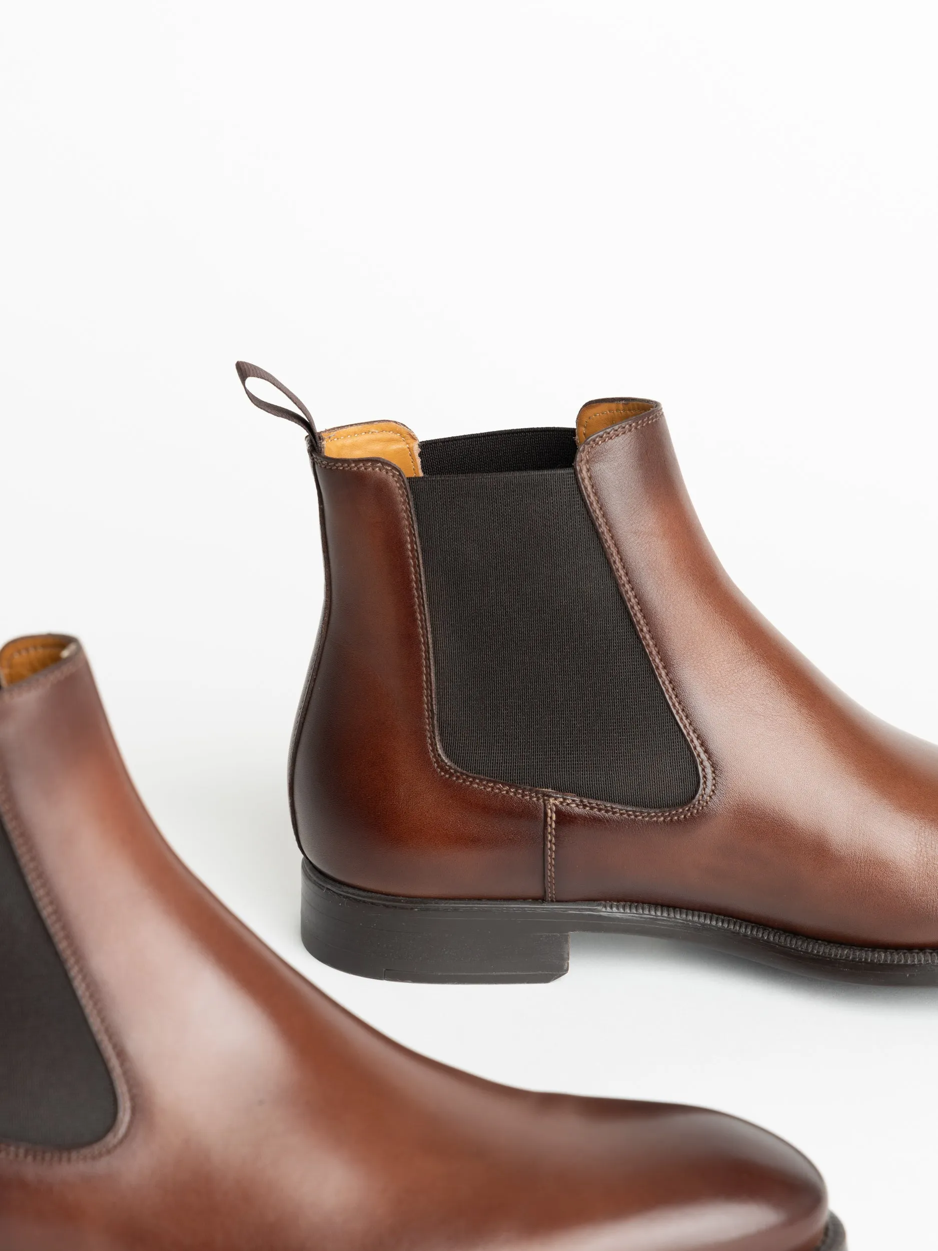 Cognac Brown Leather Hanson Chelsea Boot