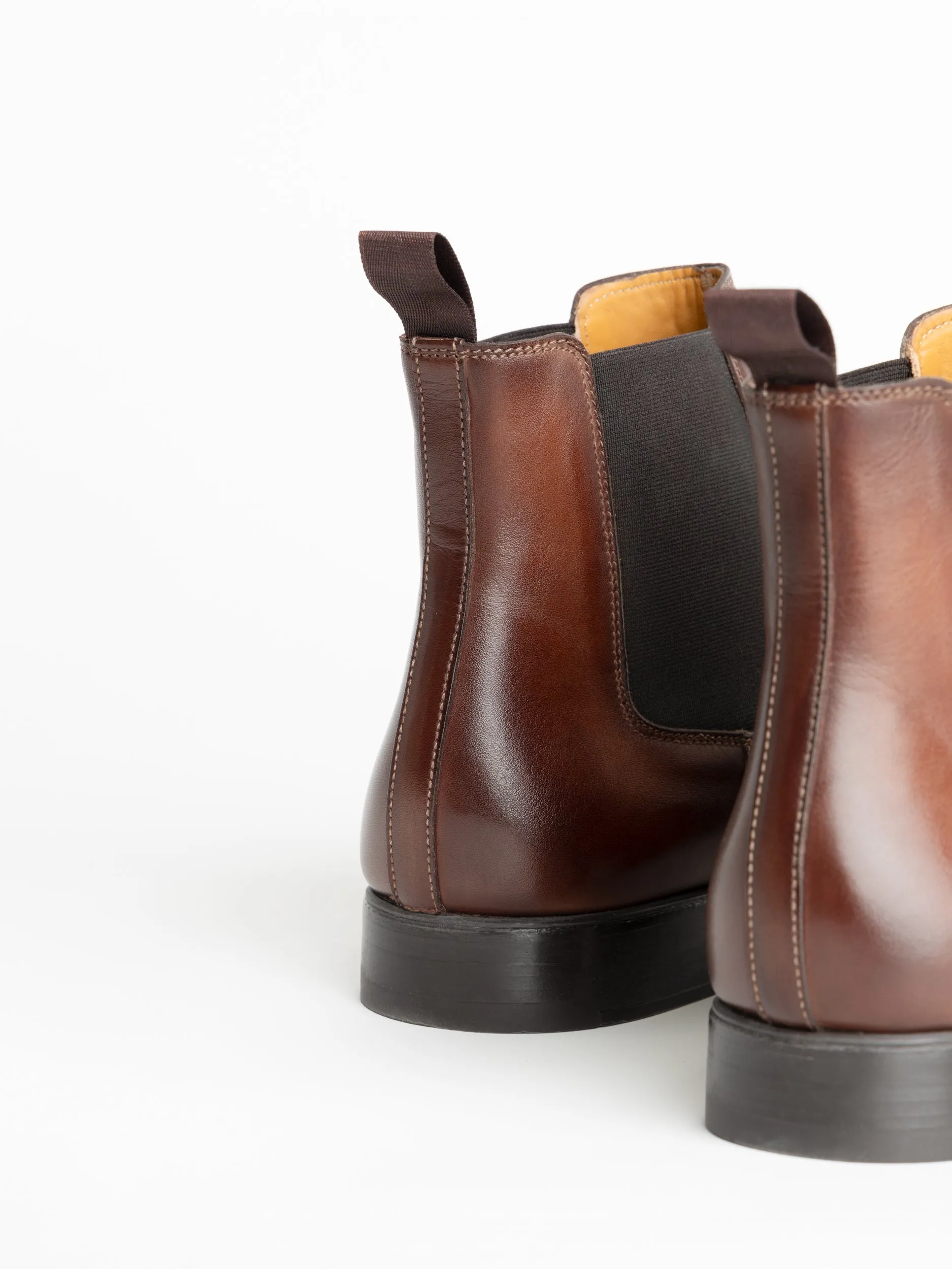 Cognac Brown Leather Hanson Chelsea Boot