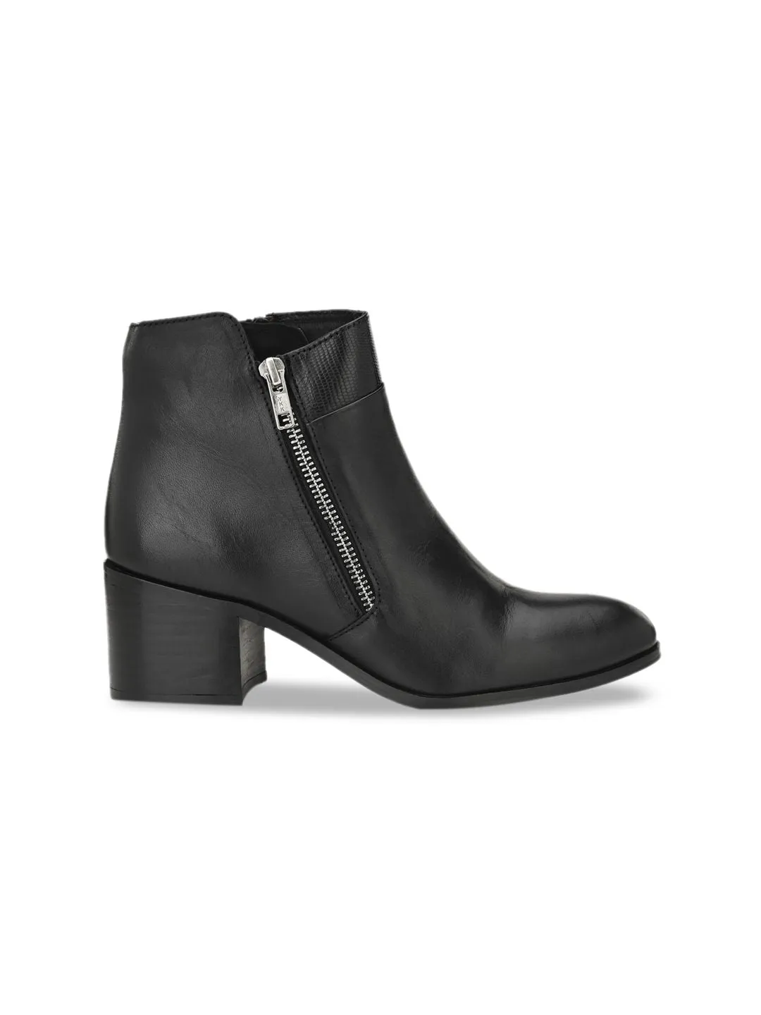 Delize Women Black Solid Faux Leather Heeled chelsea Boots