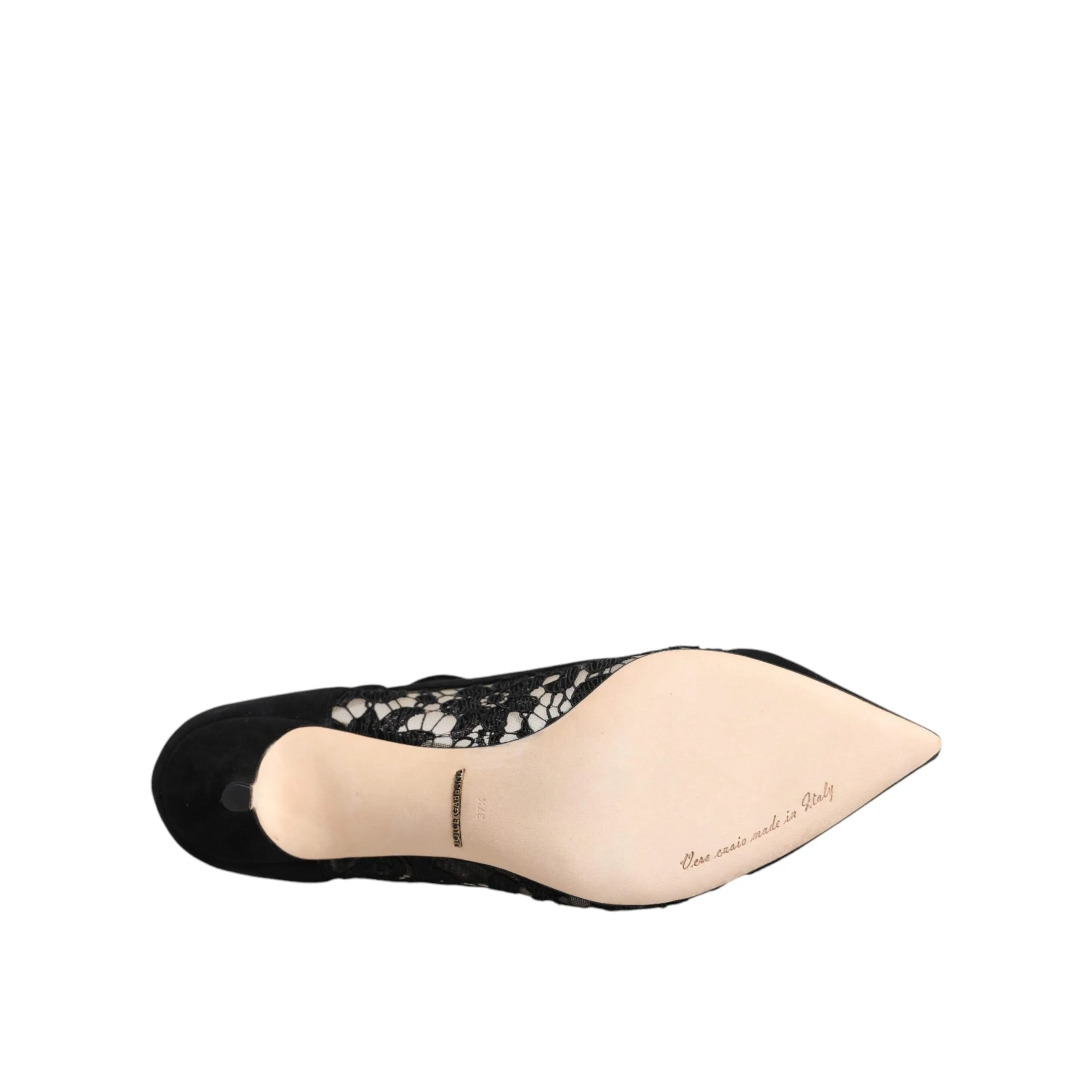 Dolce & Gabbana Black Mary Jane Taormina Lace Pumps Shoes