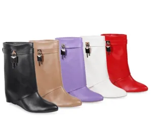 Fold Over Wedge Boots Mutto-2 by Liliana
