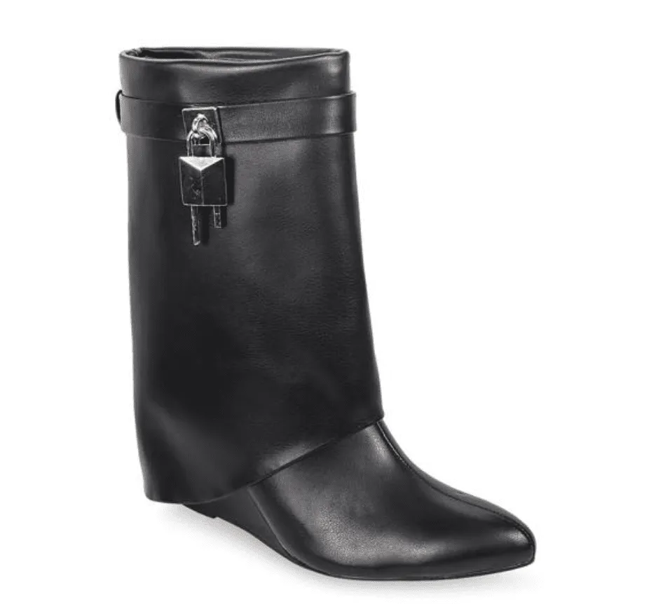 Fold Over Wedge Boots Mutto-2 by Liliana