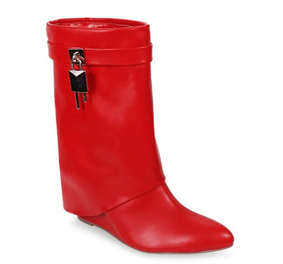 Fold Over Wedge Boots Mutto-2 by Liliana