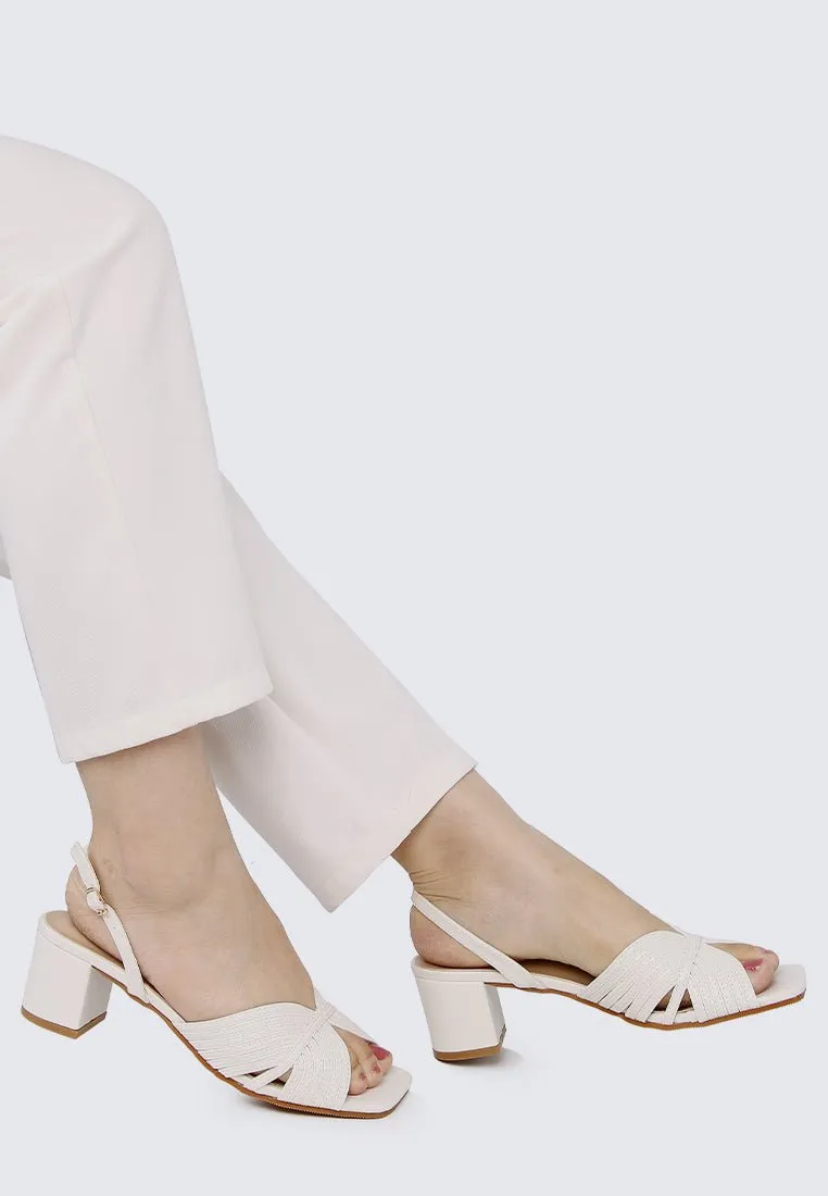Gia Comfy Heels In Off White