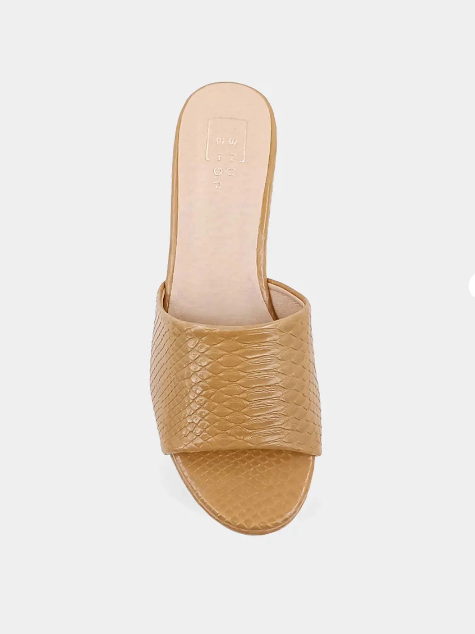 Giza Platform Sandal in Caramel Snake