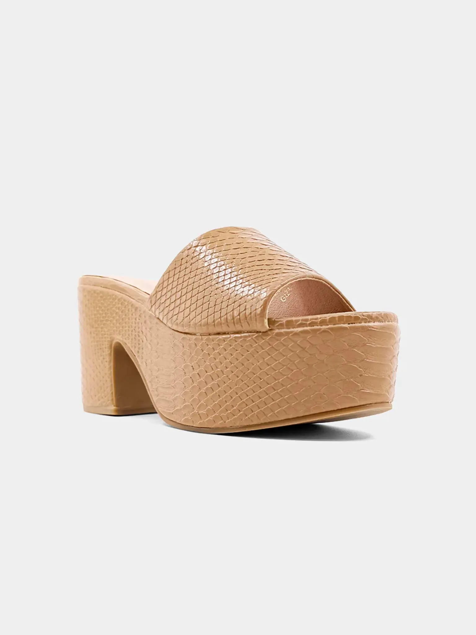 Giza Platform Sandal in Caramel Snake