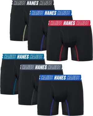 Hanes Moves Underwear, Anti-Chafe Boxer Briefs for Boys, 6-Pack