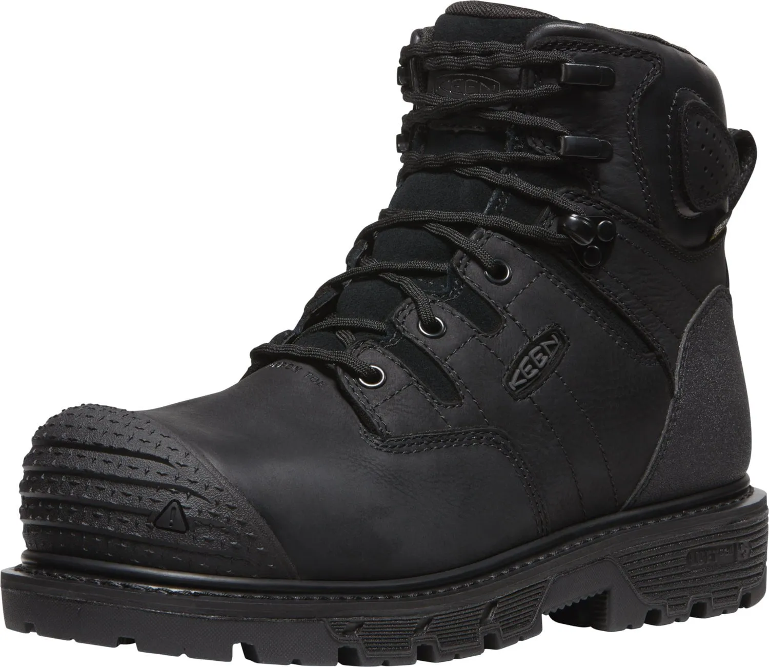 Keen Utility Mens Camden 6in WP CT Black Leather Work Boots