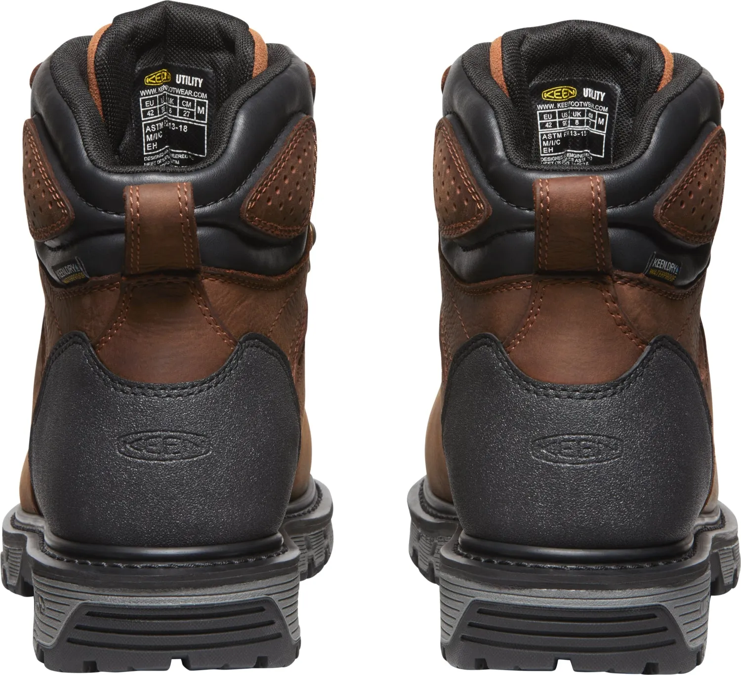 Keen Utility Mens Camden 6in WP CT Brown/Black Leather Work Boots