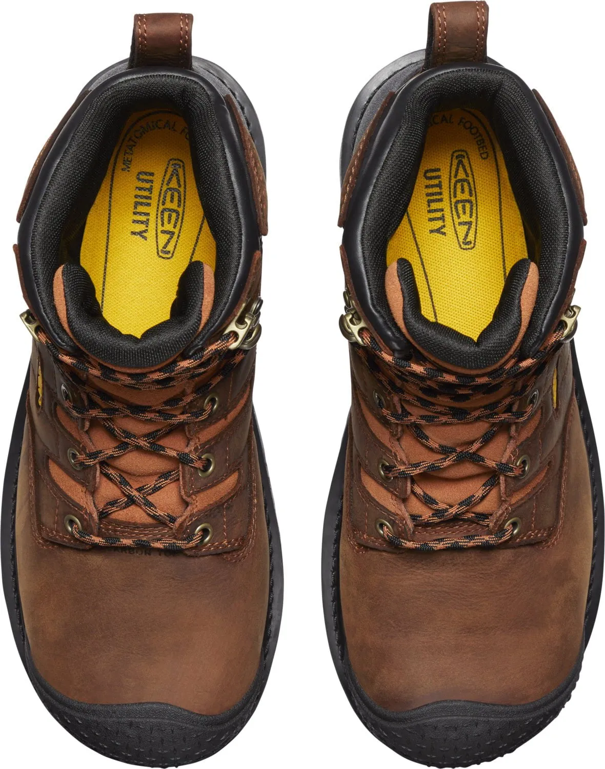 Keen Utility Mens Camden 6in WP CT Brown/Black Leather Work Boots