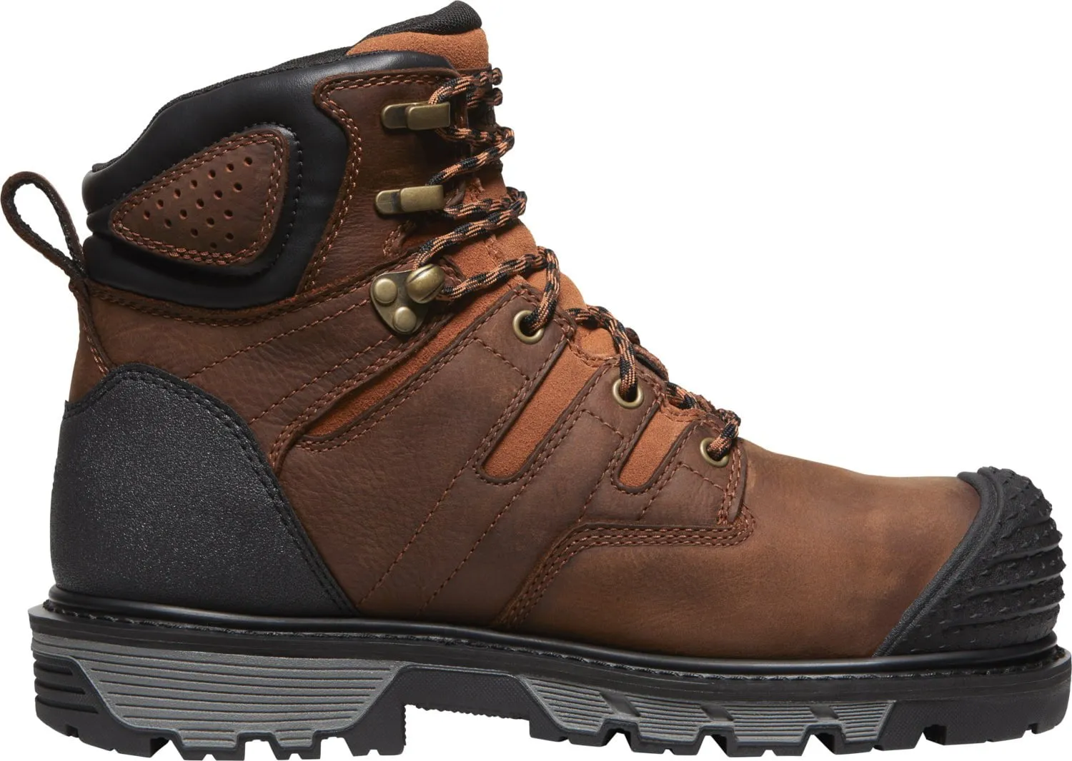 Keen Utility Mens Camden 6in WP CT Brown/Black Leather Work Boots