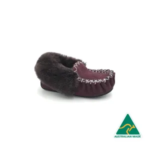 Kid's Maroon Moccasins