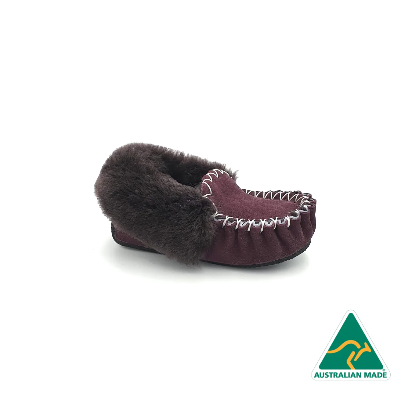 Kid's Maroon Moccasins