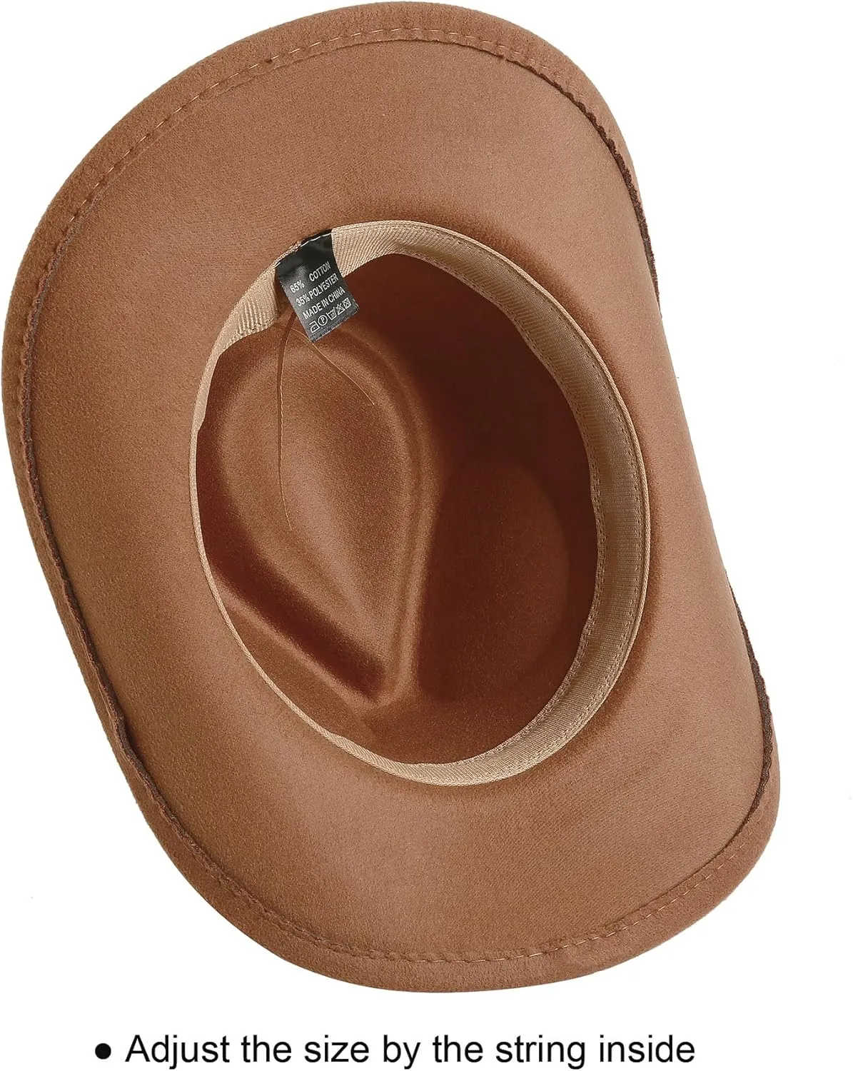 Lanzom Women Men Felt Wide Brim Western Cowboy Hats Belt Buckle Panama Hat