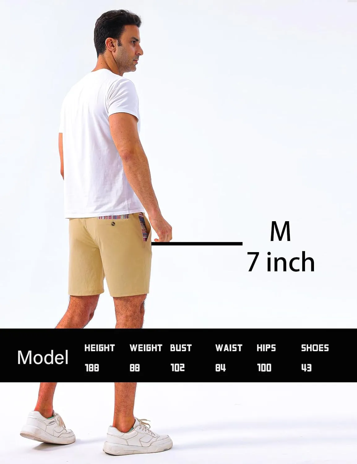 Loopory Mens Casual Shorts-Drawstring Summer Beach Stretch Twill Golf Shorts-Anti-Wrinkle Fabric-5"&7"