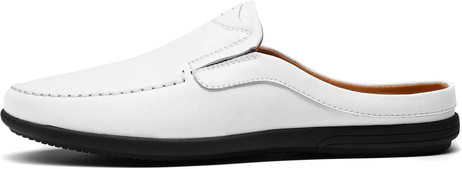 Men??s Slip-On Loafers Handmade Leather Slippers Breathable Comfortable Soft Hand Stitched no-heel Casual Shoes For Men