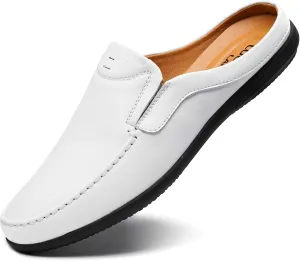 Men??s Slip-On Loafers Handmade Leather Slippers Breathable Comfortable Soft Hand Stitched no-heel Casual Shoes For Men