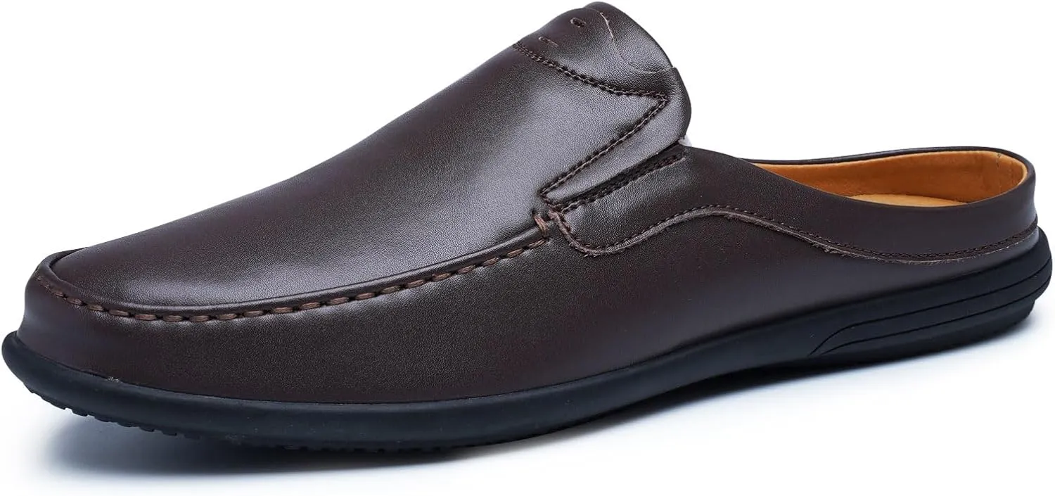 Men??s Slip-On Loafers Handmade Leather Slippers Breathable Comfortable Soft Hand Stitched no-heel Casual Shoes For Men