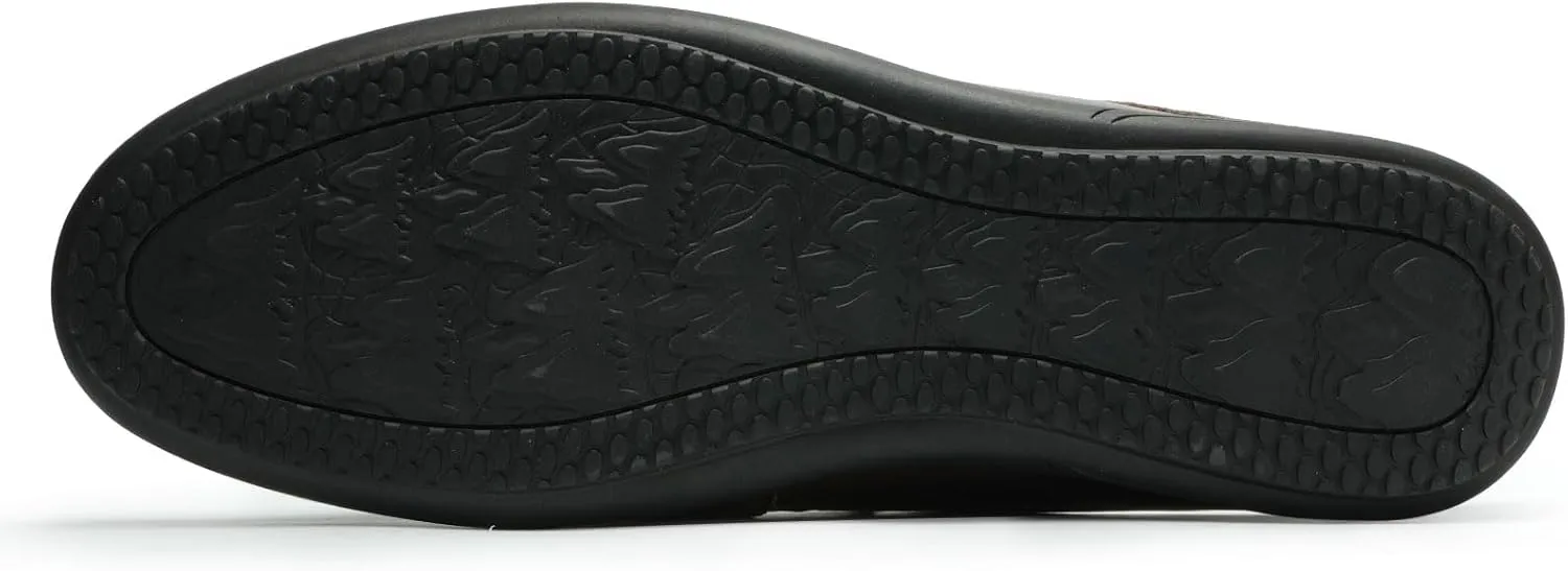 Men??s Slip-On Loafers Handmade Leather Slippers Breathable Comfortable Soft Hand Stitched no-heel Casual Shoes For Men