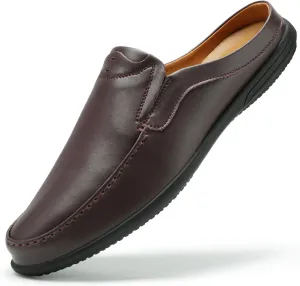 Men??s Slip-On Loafers Handmade Leather Slippers Breathable Comfortable Soft Hand Stitched no-heel Casual Shoes For Men