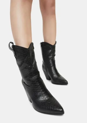 Noir Ring the Bells Cowboy Boots