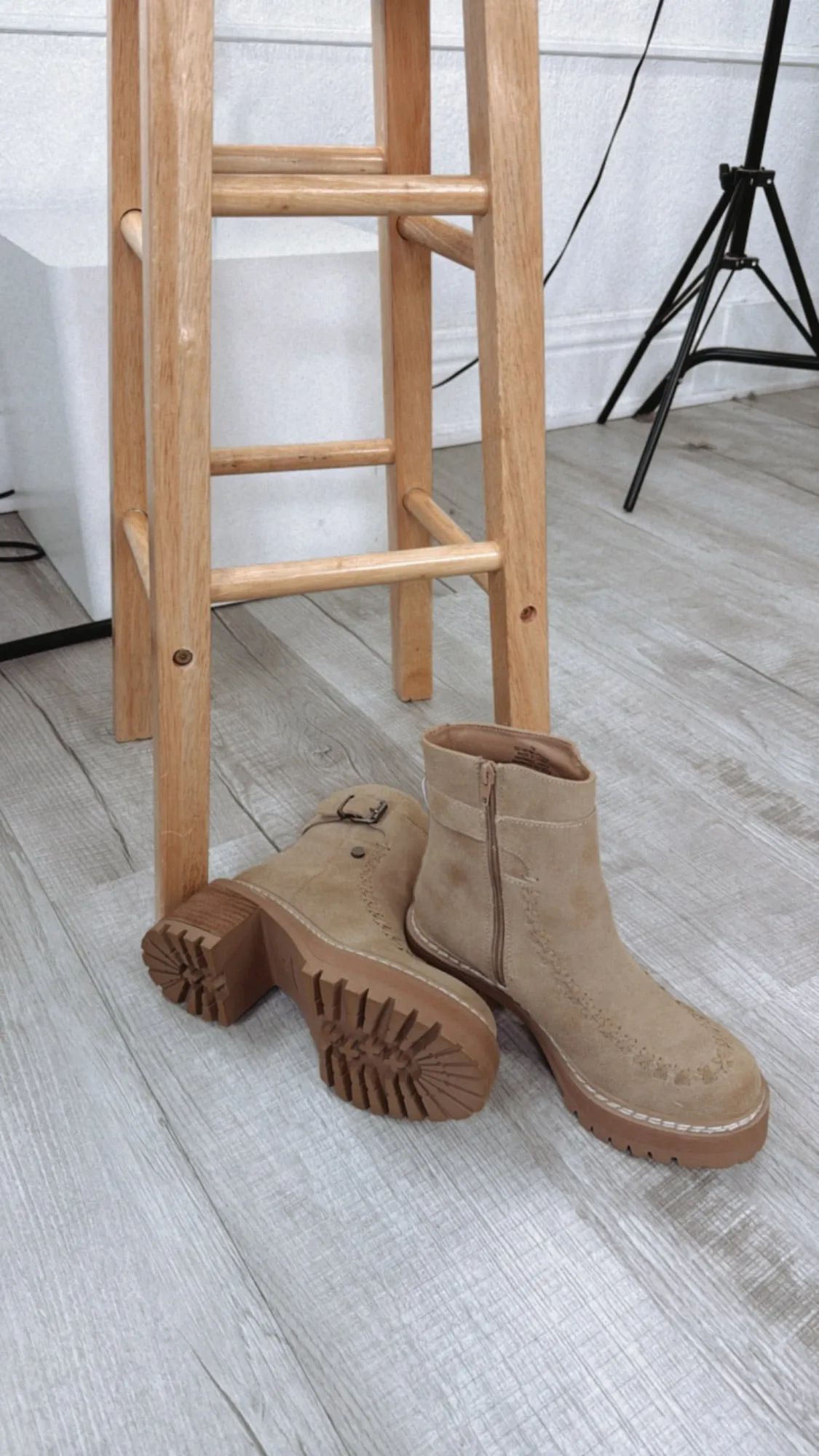 Ridge Platform Buckle Bootie, Sand