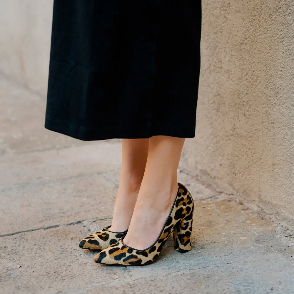 STILETTO CATALINA PIEL EFECTO POTRO LEOPARDO TACÓN 9CM