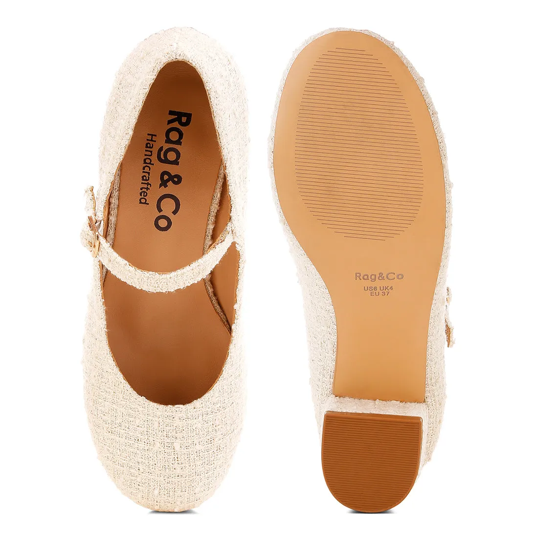 Tweed Mary Jane Sandals