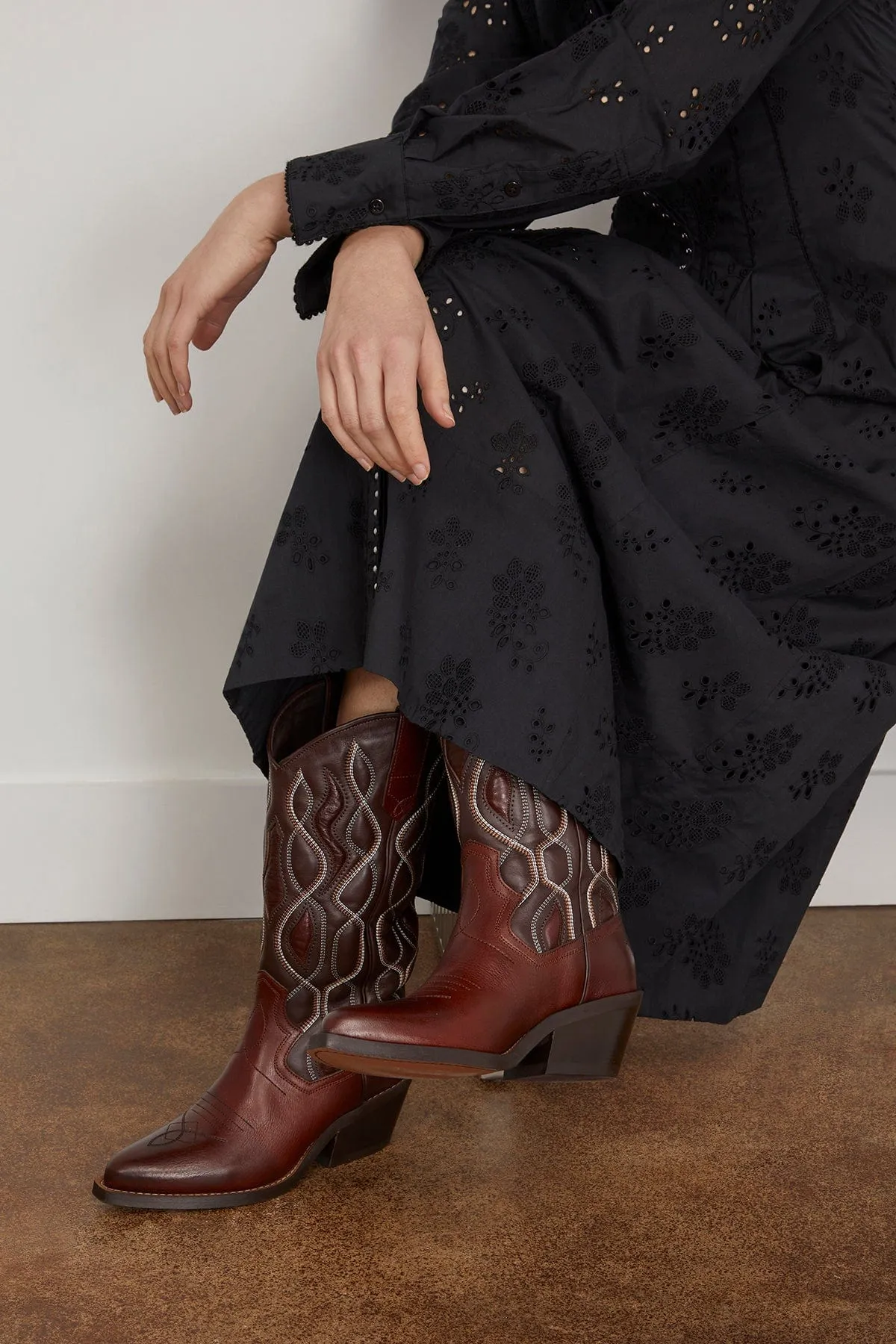 Western Shine Cowboy Boot in Brown Mix