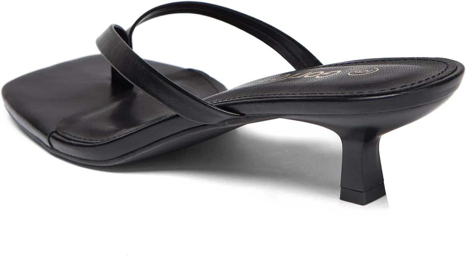 Women's Kitten Heel Sandals Square Toe Slip-On Flip Flop Heels Thong Sandals for Summer 2 Inch Heeled Sandals